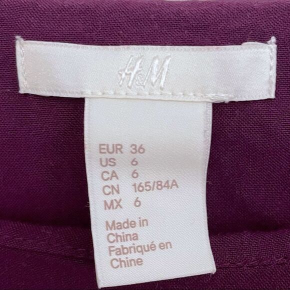 H&M Open Sleeve Shift Dress Purple Size 6 NWOT - Picture 3 of 5